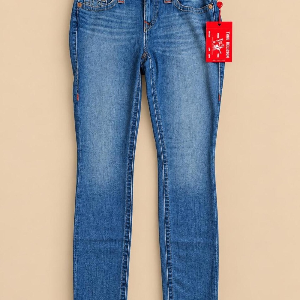 True Religion Jennie Curvy Mid Rise Skinny Jeans Blue NWT 26 WBT1D061OM Y2K